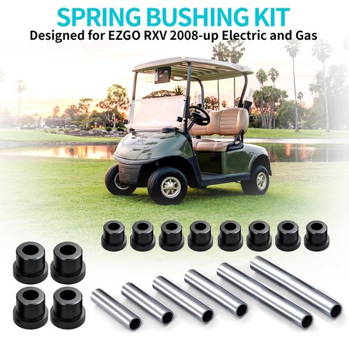 10L0L Golf Cart Rear Spring Bushing Kit for EZGO RXV 2008-up Electric and Gas, Includes 4 Large Bushings 620160, 8 Small Bushings 624030, 6 Steel Spacers 620161