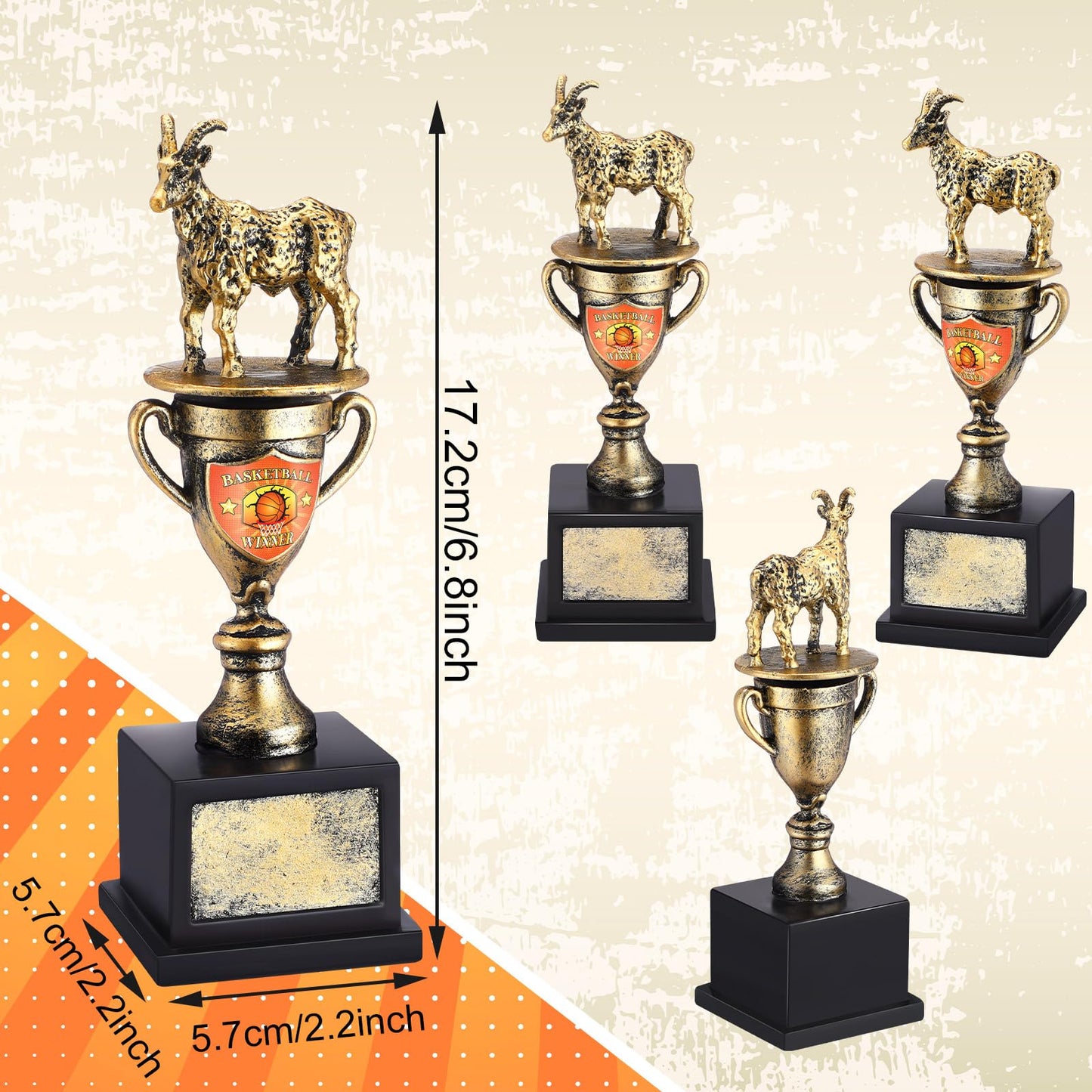Tondiamo Goat Trophy Award Toilet Trophy 2026 Funny Award for Winners Losers for Competitions First Last Place Champions(Goat Basketball)