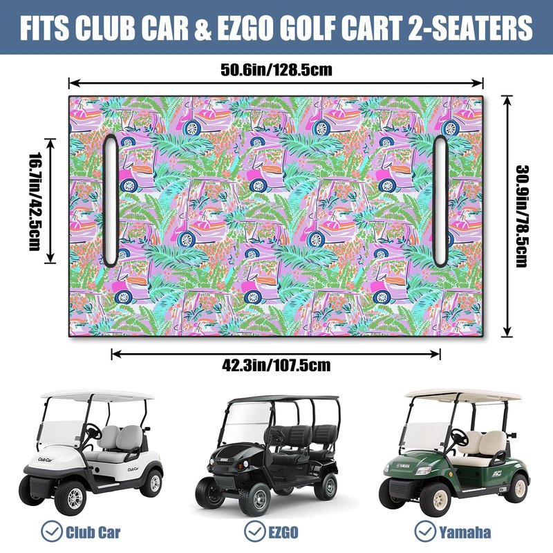 syienasdk Golf Cart Seat Covers, Breathable Golf Cart Seat Towel Blanket for 2-Seat Golf Carts, Golf Club Car Accessories 51''x 31''