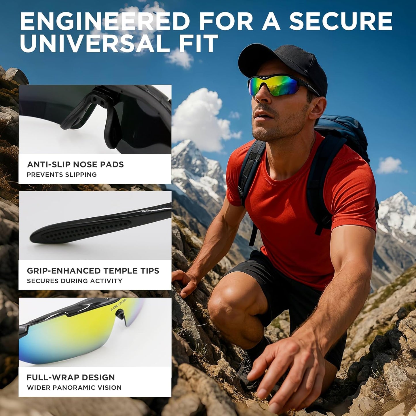 Skiennix Cycling Sunglasses - Wrap-Around Sports Eyewear for Men, Women & Youth | Perfect for Running, Climbing & More