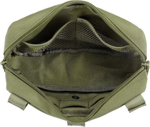 FRTKK Tactical Molle Admin Pouch - Utility Laser Cut EDC Tool Bag with US Flag Patch & Keychain