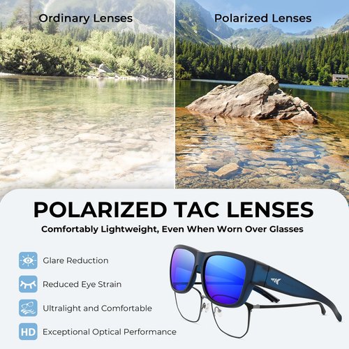 KastKing Chariton Fit-Over Polarized Wrap Around Over Sunglasses for Men and Women, Ideal for Driving Fishing Cycling Running