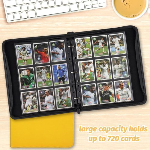 GERMUN 9 Pocket Card Binder - Premium Zip Trading Card Album for MTG, TCG & Sports Cards | Yellow