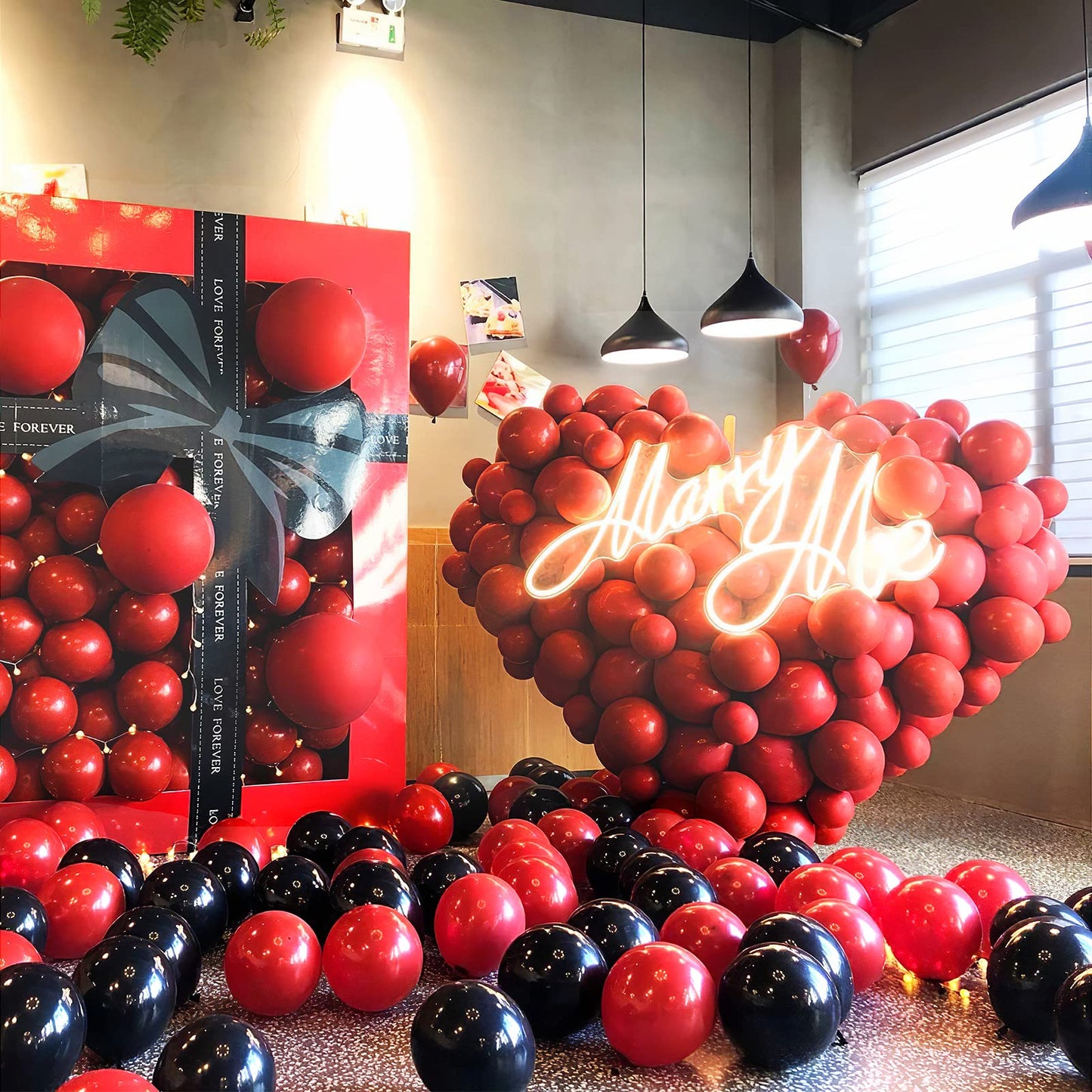FOTIOMRG Red Balloons, 50 Pack - 12 inch Latex Party Balloons for Birthday, Graduation, Baby Shower, Valentines, Christmas, Wedding Parties (with Red Ribbon)
