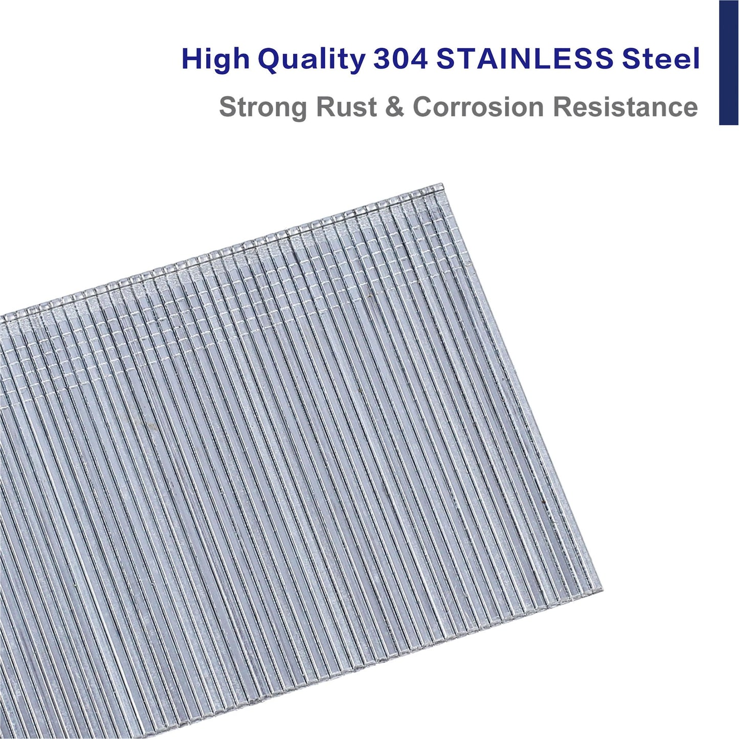 HW HAMWOO 18 Gauge 304 Stainless Steel Brad Nails,18 GA Nail Gun Nails Assorted, Suitable for Most Brand of 18 Gauge Pneumatic and Electric Brad Nailer(2",1-1/4",1",5/8")