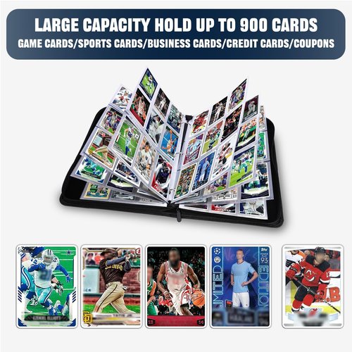 9-Pocket Hockey Card Binder by [Brand Name] - Holds 900 Cards with 50 Removable Sleeves | Perfect for Sports Trading Card Display