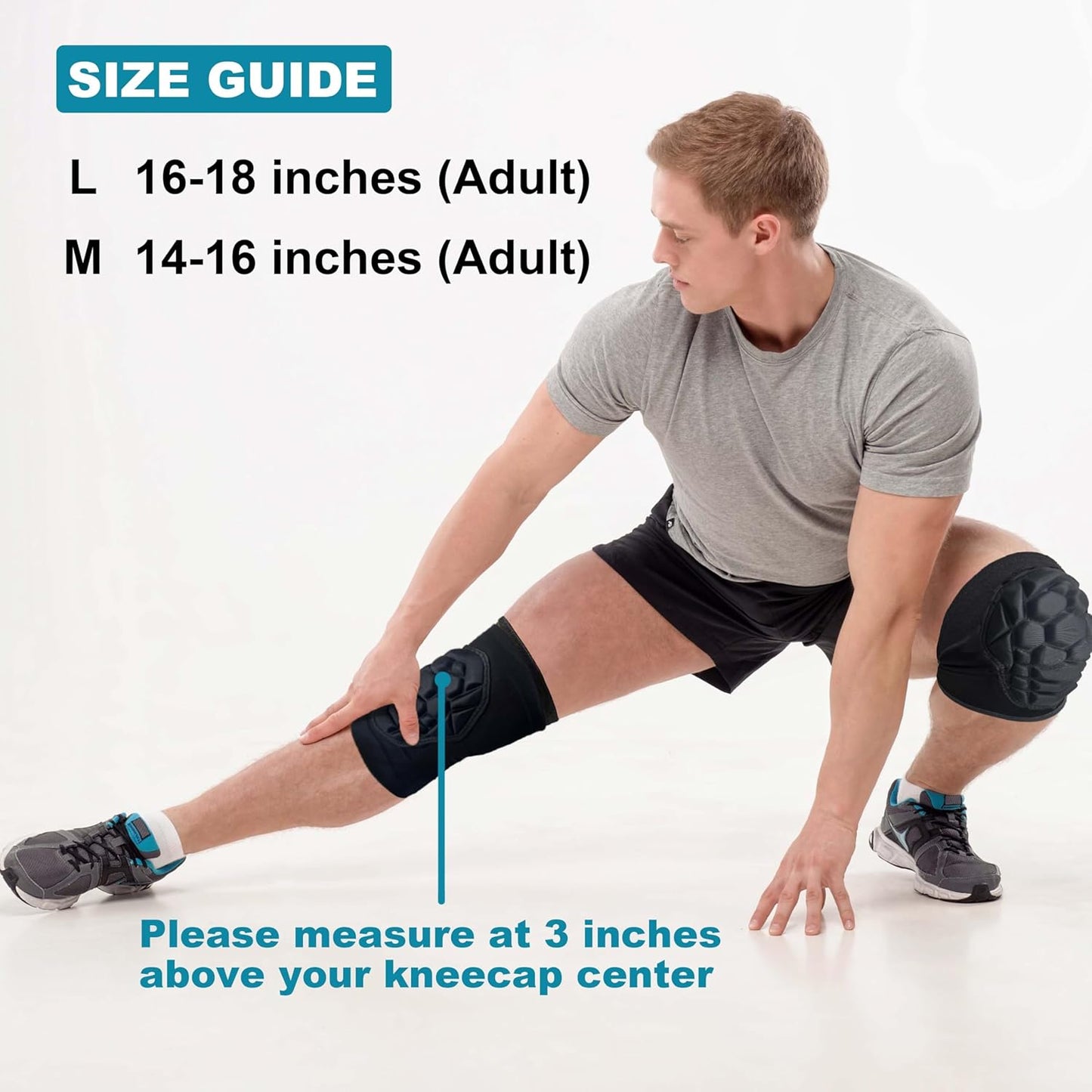 Skiennix Knee Pads - Soft Elastic Compression Sleeves for Skating, Soccer, Yoga | Black, Large