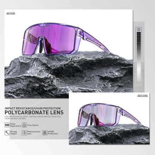 KAPVOE Photochromic Cycling Glasses Men Women Clear Mountain Bike Sunglasses MTB Bicycle Riding Sports Triathlon Running K232