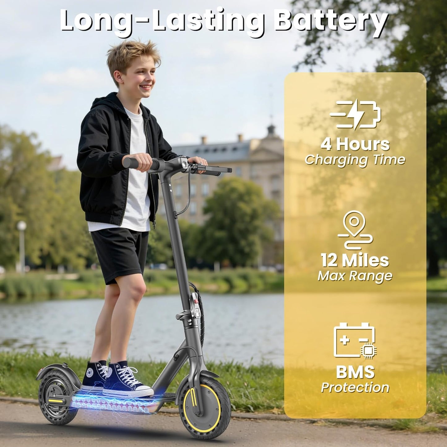 WERHY Electric Scooter - 500W Motor, 22MPH Speed, 25-Mile Range | Foldable E-Scooter for Teens & Adults