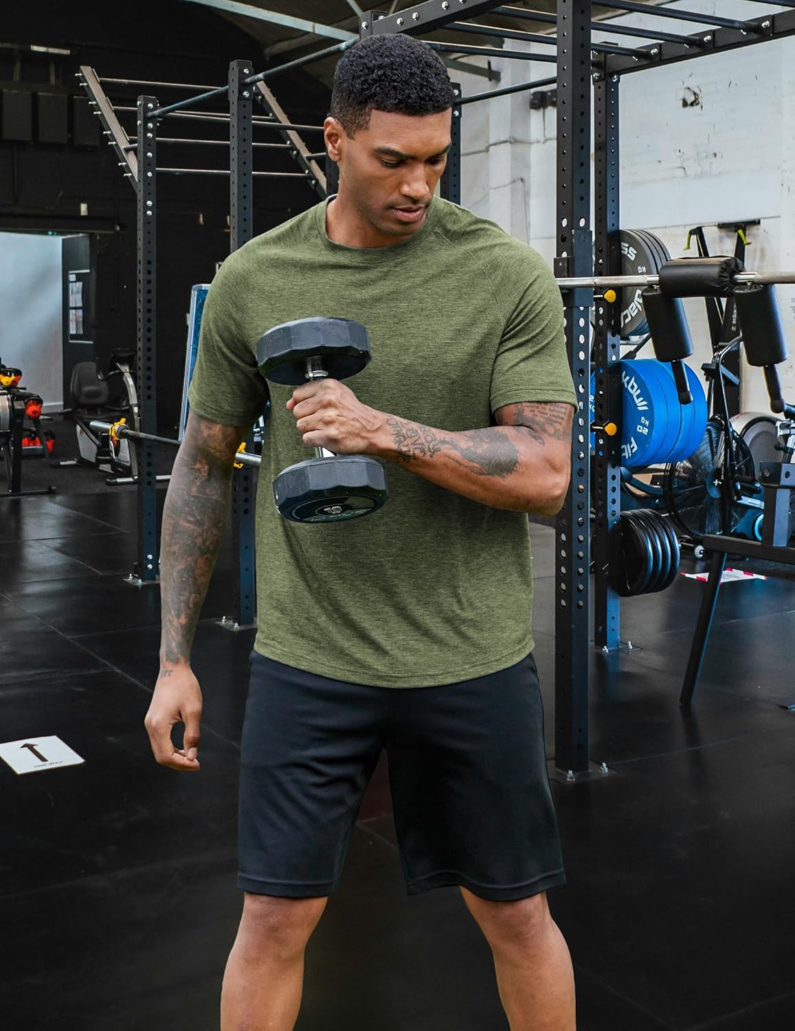 PINSPARK Men's Workout Shirts - Quick-Dry Moisture-Wicking Athletic T-Shirts | 3-Pack Short Sleeve