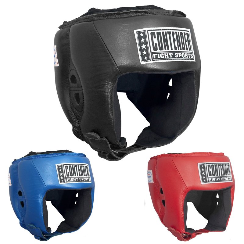Contender Fight Sports Competition Boxing Headgear without Cheeks, Large, Black