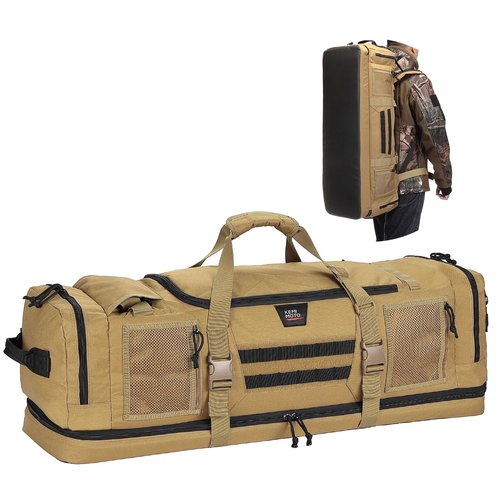 KEMIMOTO Hunting Duffel Bag - 78L Large Capacity Tactical Gear Bags Storage Cases for Hunters Travel Hiking Fishing Camping, Multi Pocket Design, Blown Backpackable