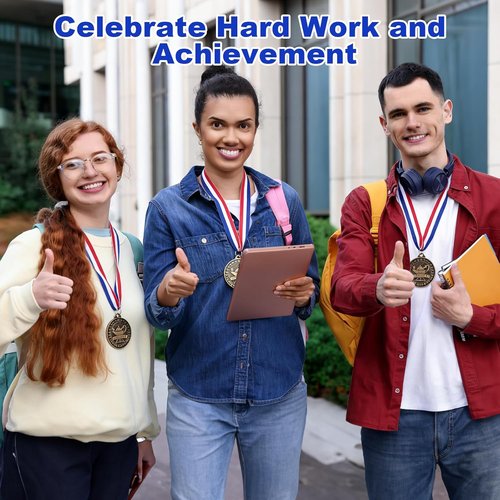 GOLDGE 36 Pcs Bronze Winner Medals - 2'' Awards with Neck Ribbons for Academic Competitions & Graduations