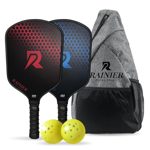 Fiberglass Pickleball Paddles Set of 2 | USAPA Approved Pickleball Paddle | 2 Rackets, 2 Balls, 1 Sling Carry Bag | 16mm Pickle Ball Paddle Set for Men and Women