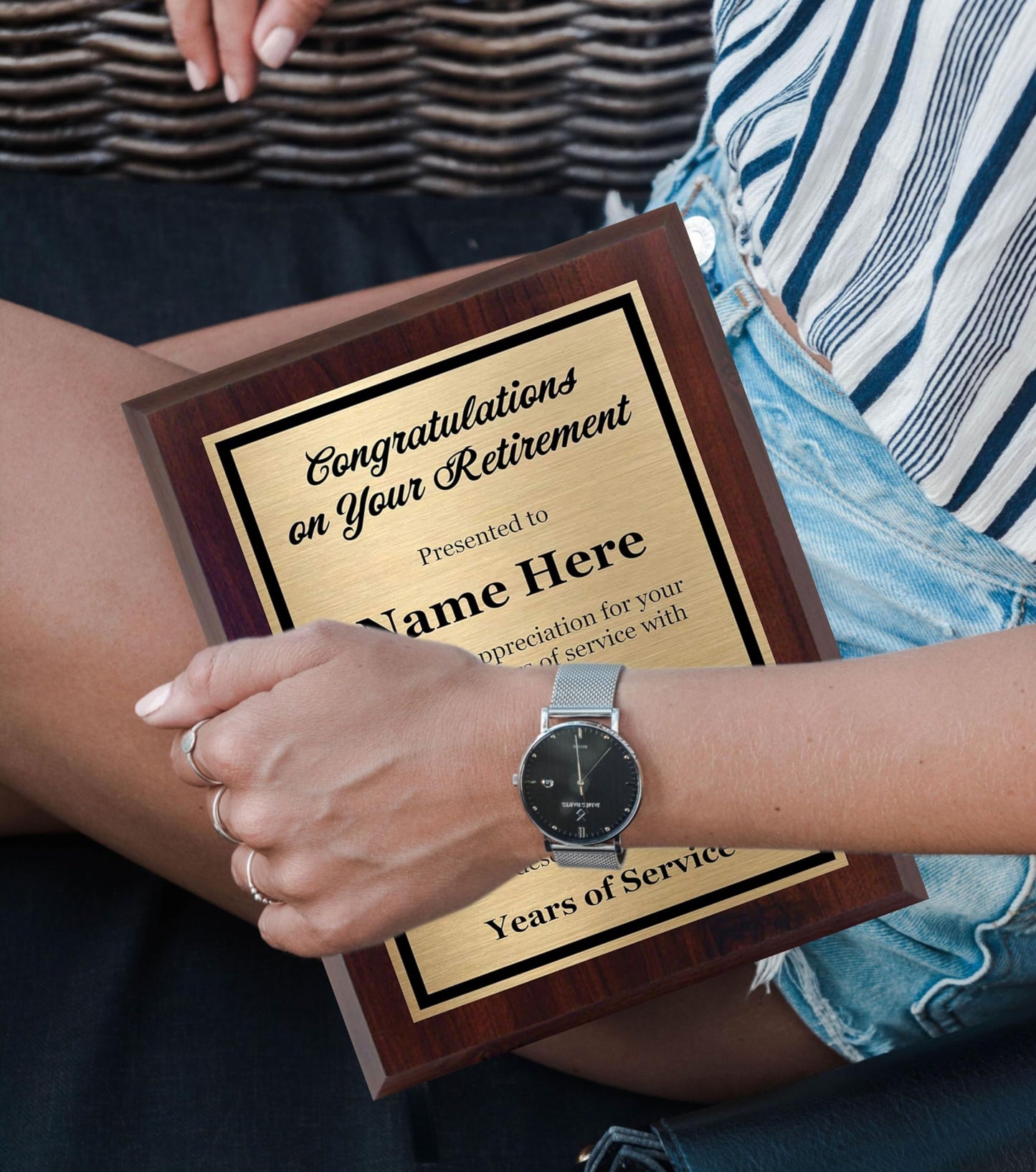 Customized Retirement Plaque 8x10 - Personalized Retirement Gift for Co-Worker, Employee, Boss, Friend, or Family - Recognition Award for Men and Women - Custom Engraved Appreciation Plaque for Retiree