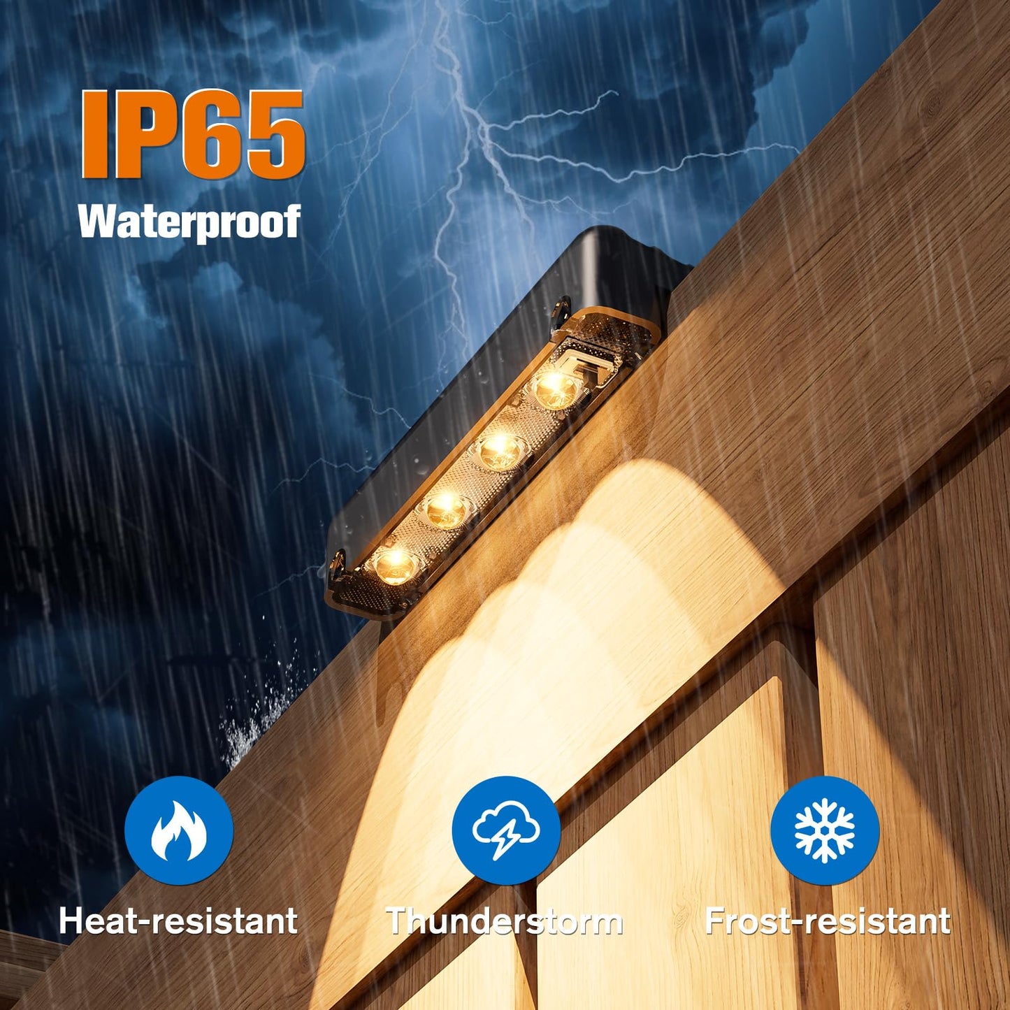 NIORSUN Solar Deck Lights Outdoor 16 Pack, IP65 Waterproof Large Size LED Stair Lights with Lenses, Auto ON Off Warm White Step Lights for Outside, Deck, Patio, Fence, Yard, Pathway and Railing Decor