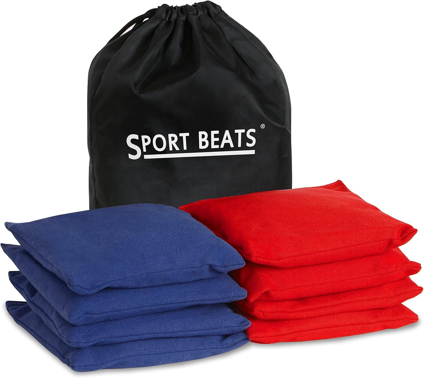 Sport Beats Cornhole Bags - Set of 8 Regulation Size & Weight with Convenient Carry Case