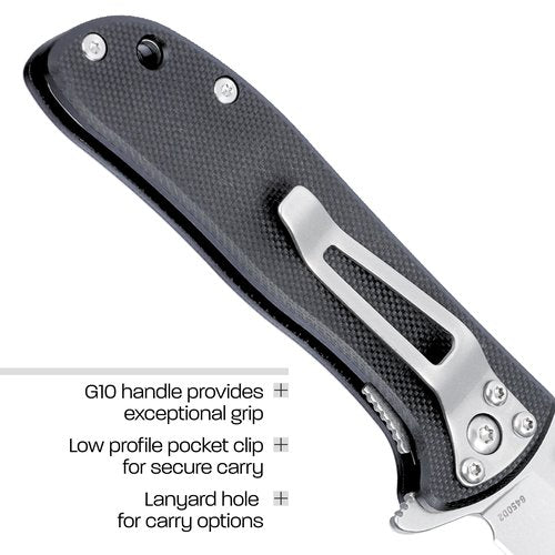 CRKT Drifter Everyday Carry Folding Knife: Drop Point with D2 Steel Blade, G10 Handle, Liner Lock, 6450D2
