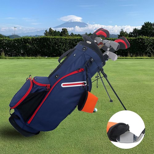 MIFENDUCT Golf Ball Cleaner Bag Club Cleaning Kit Waterproof Golf Ball Washer Pouch with Detachable Clip, Portable Club Grooves Washer Pocket for Men Women (Orange)