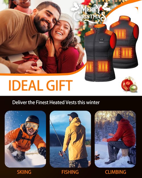 HILLSLTR Heated Vest Women with 18400mAh USB-C Rechargeable Battery, Lightweight Puffer Electric Heating Vest with Heated Collar,M