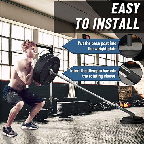 Fitvids T Bar Row Landmine Attachment for 2" Olympic Barbell Bar – 360°Swivel for body Workout Home Gym Equipment – Landmine – Black