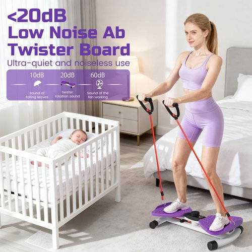 KVKVMO Waist Twister Machine Exercise - Ab Twister Board for Exercise with 5 Resistance Bands, 330LBS Capacity Waist Twisting Fitness Tool with LED Display for Women Home Workout