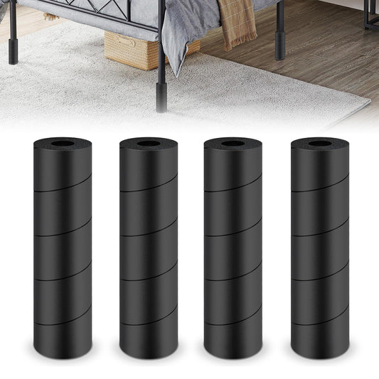 YUEYIN 4 Pcs Adjustable Bed Frame Toe Protectors, Bed Frame Leg Covers, for Protectors Toes from Collision with Bed and Furniture Leg, Thicker and More Flexible, Black