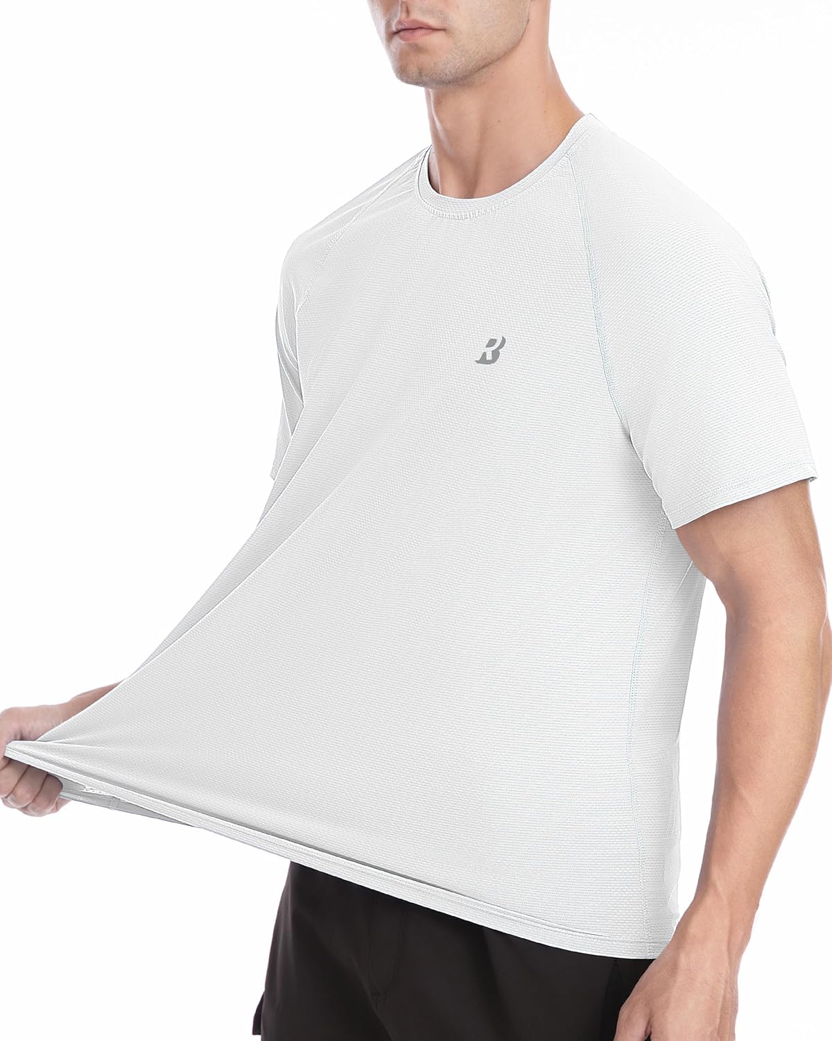 Roadbox Men's Rash Guard - UPF 50+ UV Sun Protection Swim Shirt | Quick-Dry Short Sleeve T-Shirt for Beach & Fishing