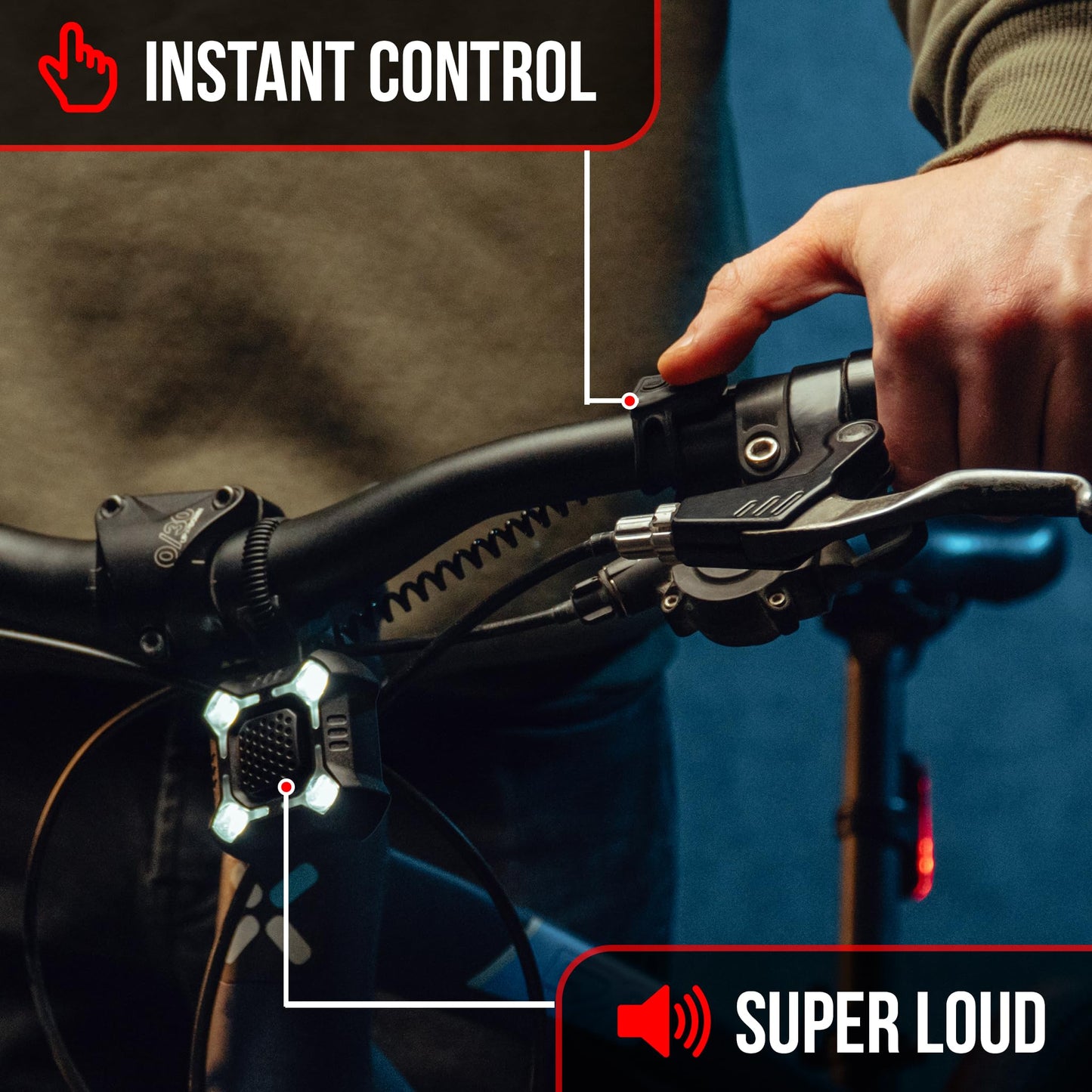 [NEW V2] ZIREN 140dB Loud Bike Horn & LED Light, Loudest Electric Bicycle Horn, New V2 Control Switch, USB-C Rechargeable Horns + Bike Lights Front and Back Set for Adults Kids Scooter Ebike