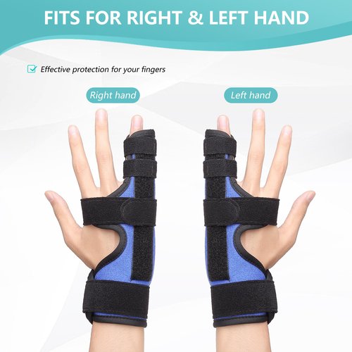 fibee Boxer Fracture Splint, Pinky Finger Splint, Adjustable Two Finger Brace for 4th or 5th Finger, Metacarpal Splint Hand Brace for Arthritis Fracture Broken Mallet Dislocated Trigger Finger(S/M)