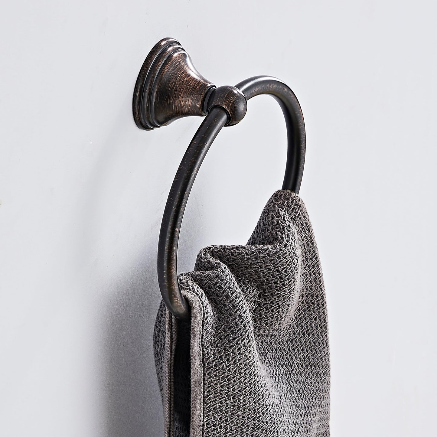 Towel Ring for Bathroom, Oil Rubbed Bronze Hand Towel Holder 1 Pack, Bathroom Accessories and Towel Racks for Bathroom Wall
