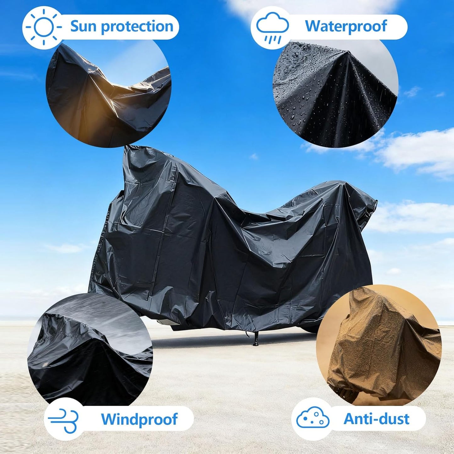 Waterproof Bike Cover - 2XL Outdoor Storage for 2-3 Bikes | Rain, Snow & Dust Resistant for Mountain & Ebike