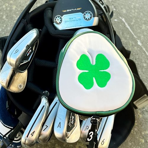JP Lann Golf’s Lucky Irish Four Leaf Clover Celtic Shamrock Headcover for Fairway Club – Easy on-Off Zipper Closure - Premium Leather Padding