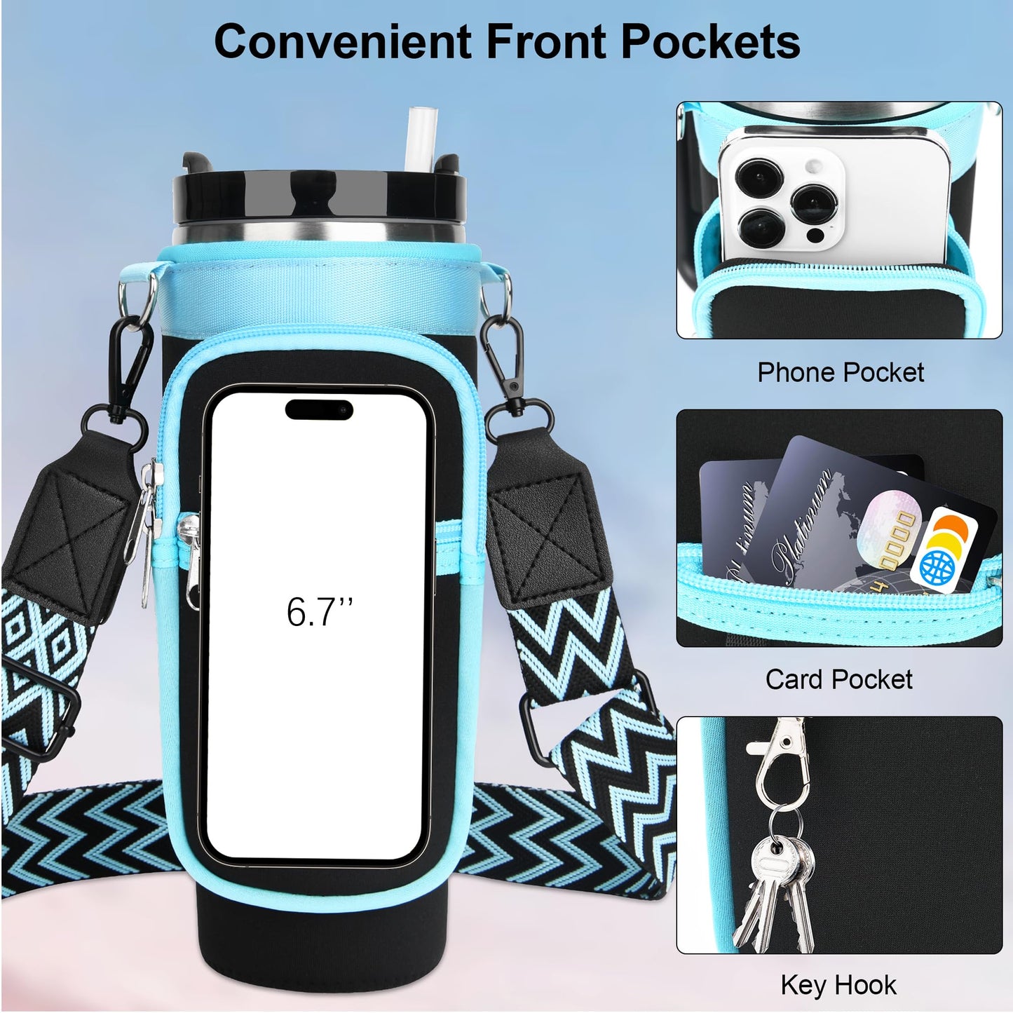 Sernaxi Water Bottle Holder Bag (Cream&Purple)