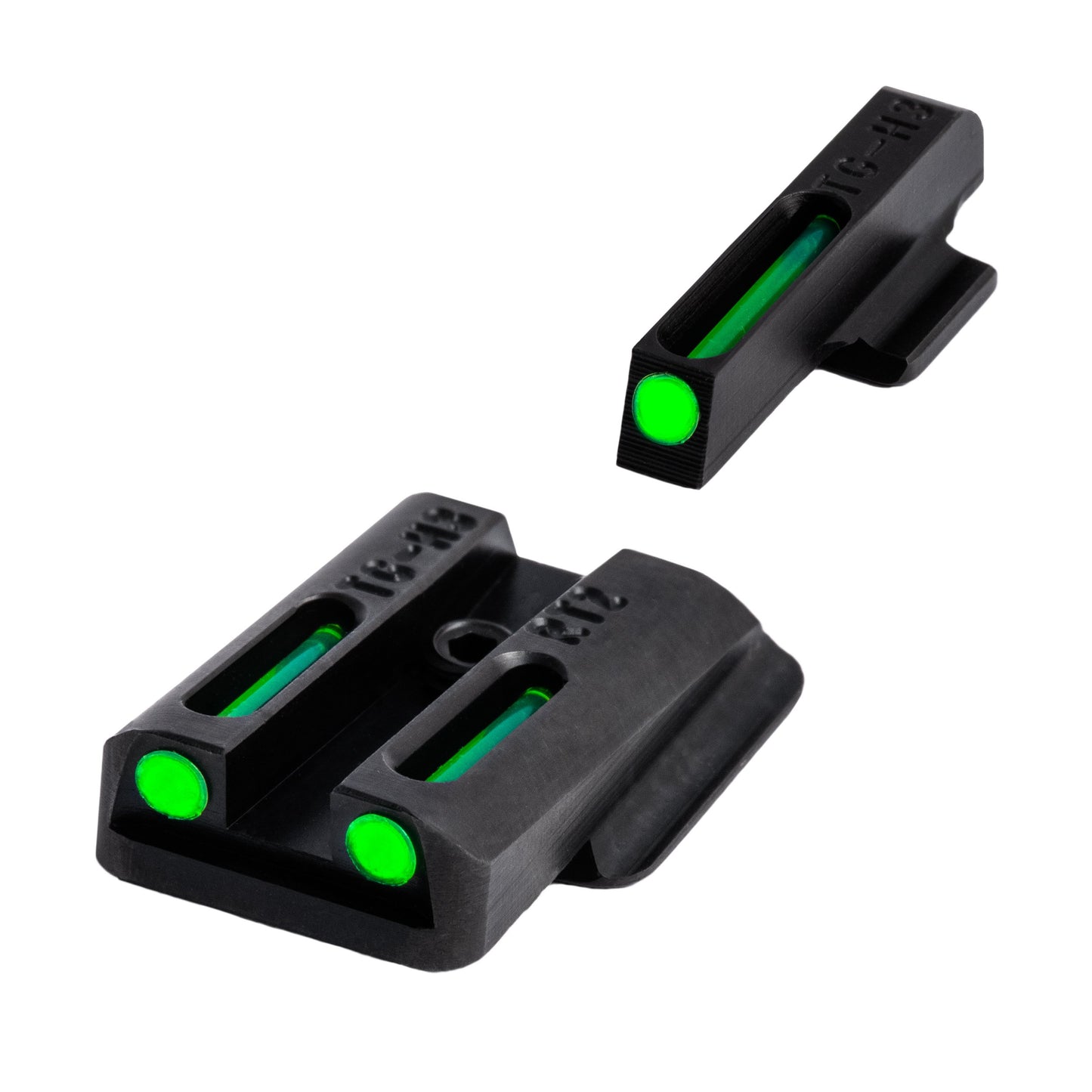 TRUGLO TFO Tritium & Fiber-Optic Handgun Sight Set, Durable Snag-Resistant Green Front & Green Rear Bright Night Sights, Compatible with Ruger LC9 / 9S / 380 Handguns
