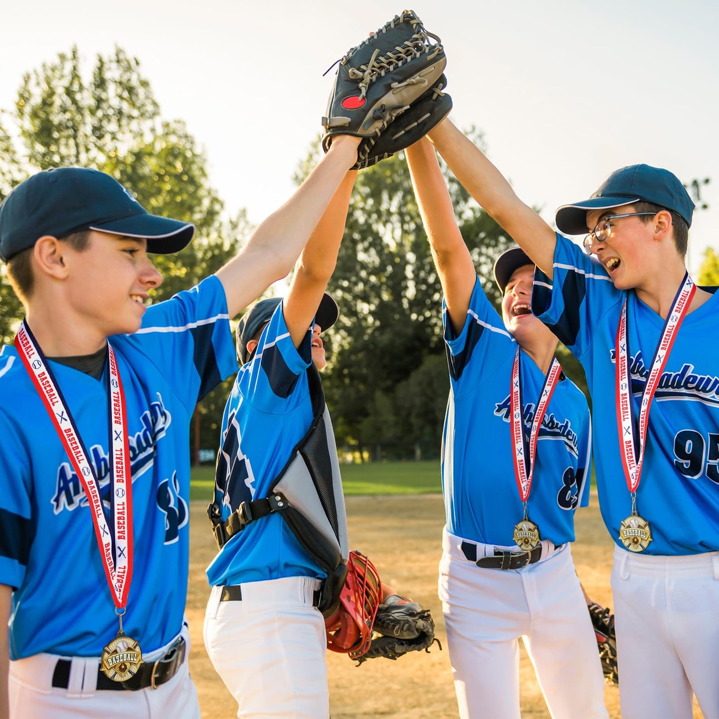Ecation 24 Pcs Softball Medals Baseball Metal Medals 2 Inch Tee-Ball Team Awards Gold Volleyball Medal Football Basketball Soccer Sports Award with Neck Ribbon