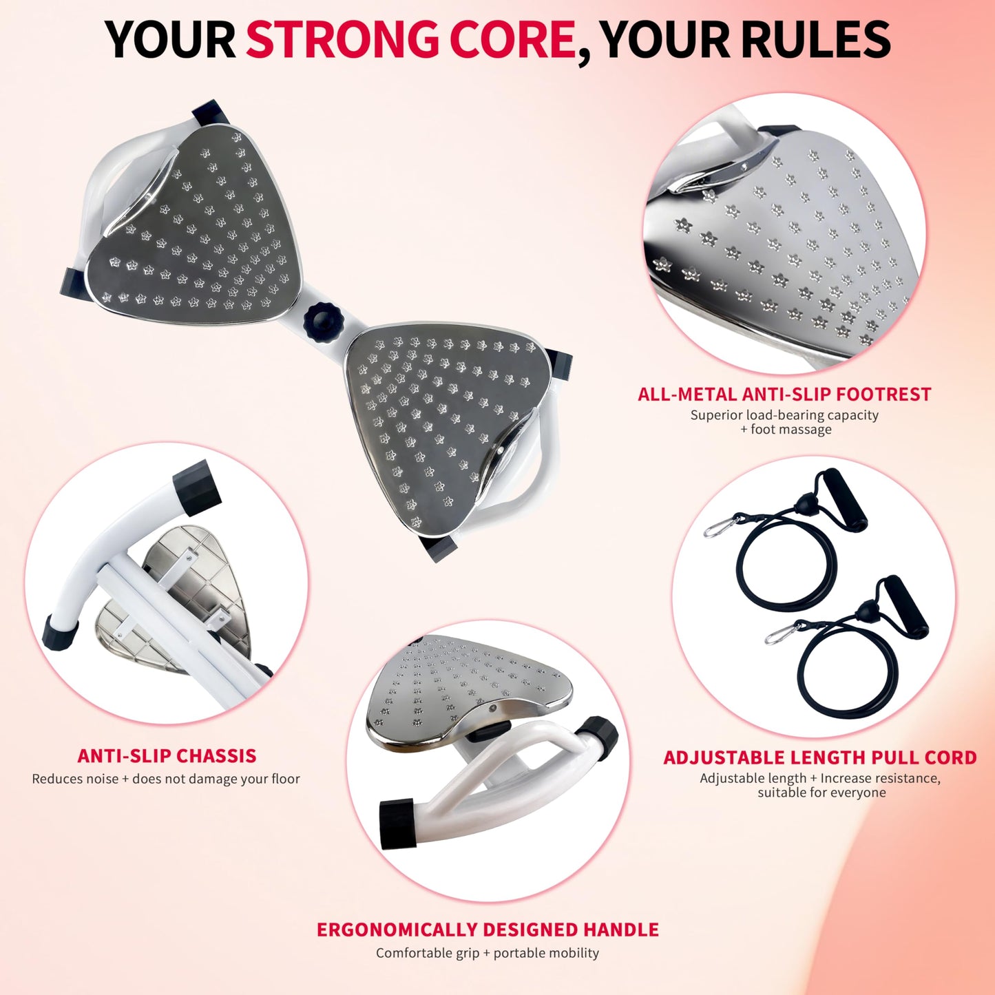 Metal Waist Twister Machine Exercise Fitness Tool – Ab Twister Board with 500 lbs Capacity Ultra-Quiet,Core Trainer for Slim Waist and Ab Exercise,All-Metal Anti-Slip Footrest,Women Men,Home Gym Equipment
