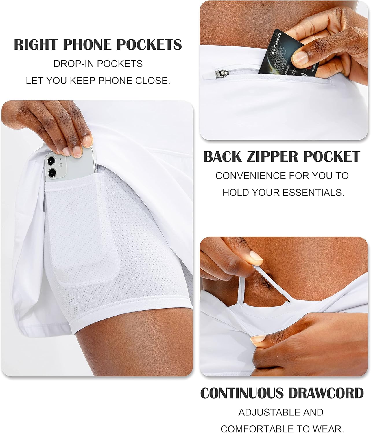 Soothfeel Pleated Tennis Skirt - Women's High Waisted Athletic Skort with Pockets for Workout & Running