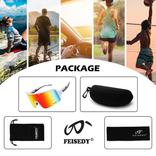 FEISEDY Sports Sunglasses Cycling Glasses Baseball Glasses for Youth Teens UV400 Protection B2974