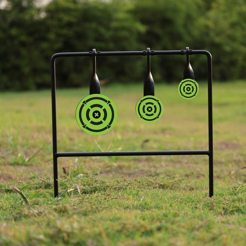 STRONCHUANStronchuan Bb Gun Target, for Backyard, Bb Gun Metal Target, Automatic Reset, Round, Iron, Portable Design (Round)