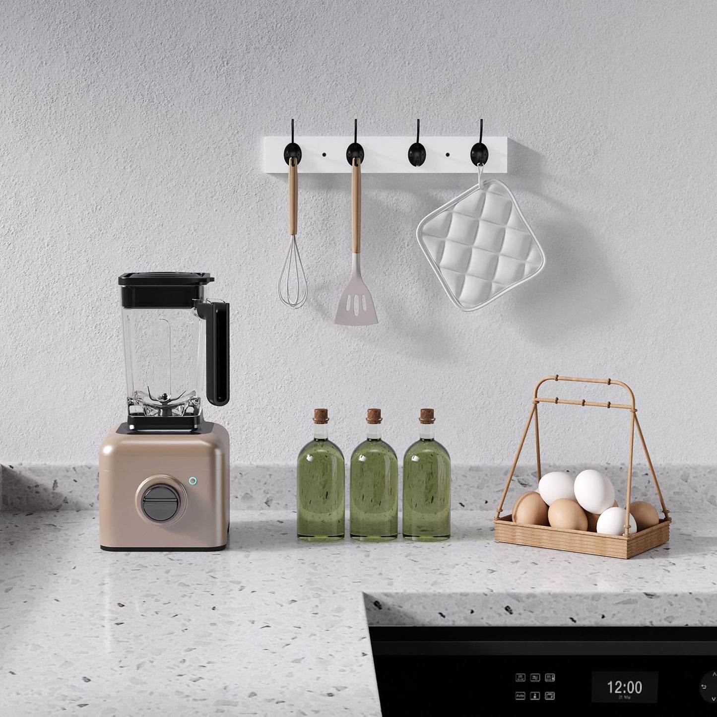 VERTORGAN Coat Hooks Wall Mount,Wooden Wall Hat Rack with 4 Hooks for Hanging Coat,Bag,Towel(White)