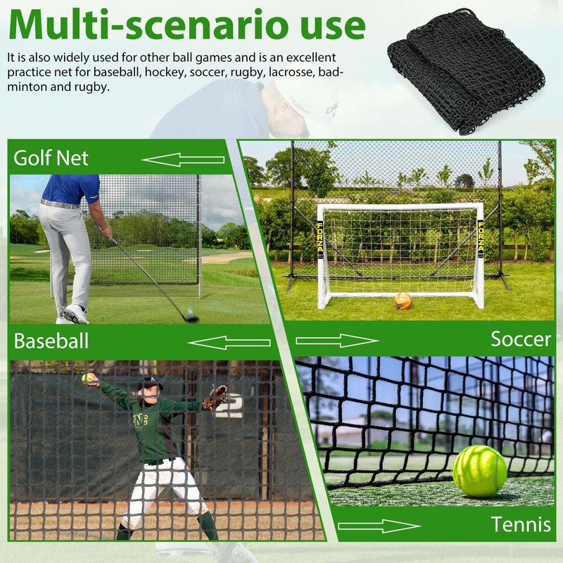 AKOZLIN Golf Practice Net Golf Netting Heavy Duty Sport Netting Nylon Golf Hitting Net for Baseball Hockey Soccer Ball Net Backyard Driving Cage Indoor Outdoor 10x10ft