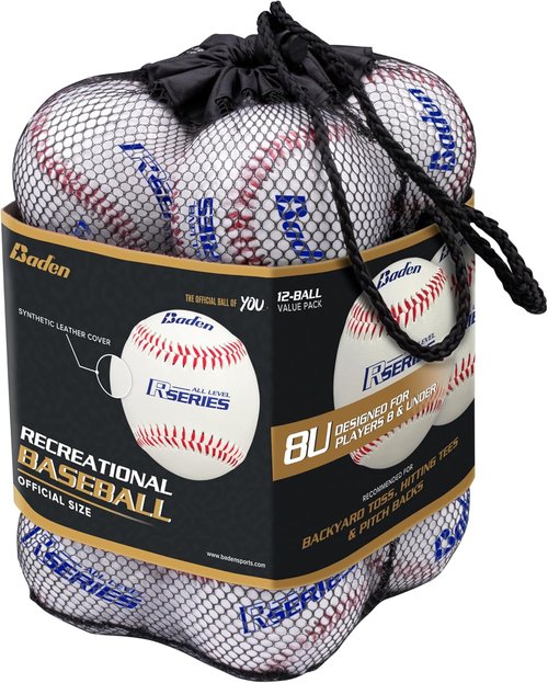 Baden All Level R-Series Recreation Practice Baseballs - Youth Size, Pack of 12