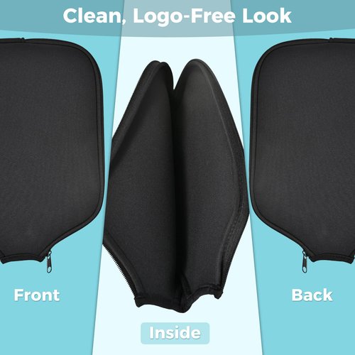 Qujior Pickleball Paddle Cover, Universal Case Size - 8.6 x 12.2 inches Racket Sleeve, Compatible with Most USAPA Standard and Elongated Pickball Paddles (2 Pack Black)