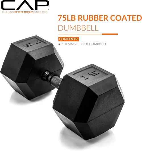 CAP Barbell Coated Hex Dumbbell Weights - Versatile Options from 10 to 120 lbs | Durable Design
