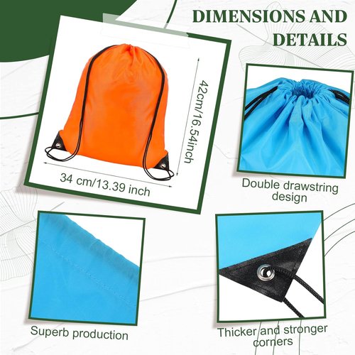 LEIFIDE Drawstring Bags - 200 Pcs Nylon Sport Backpack Set for Homeless Care | Multicolor