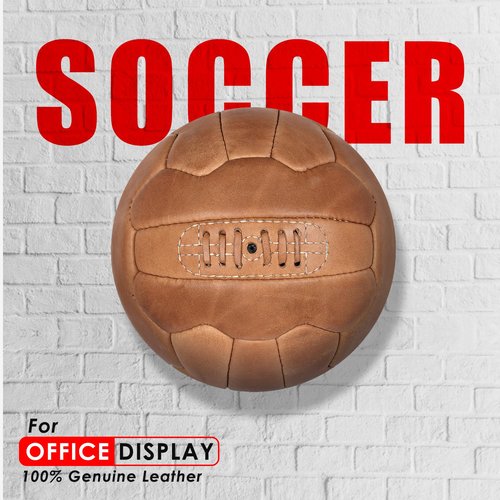 FNine Sports Antique Leather Balls, Vintage Balls Hand Made, (Football Light Brown)