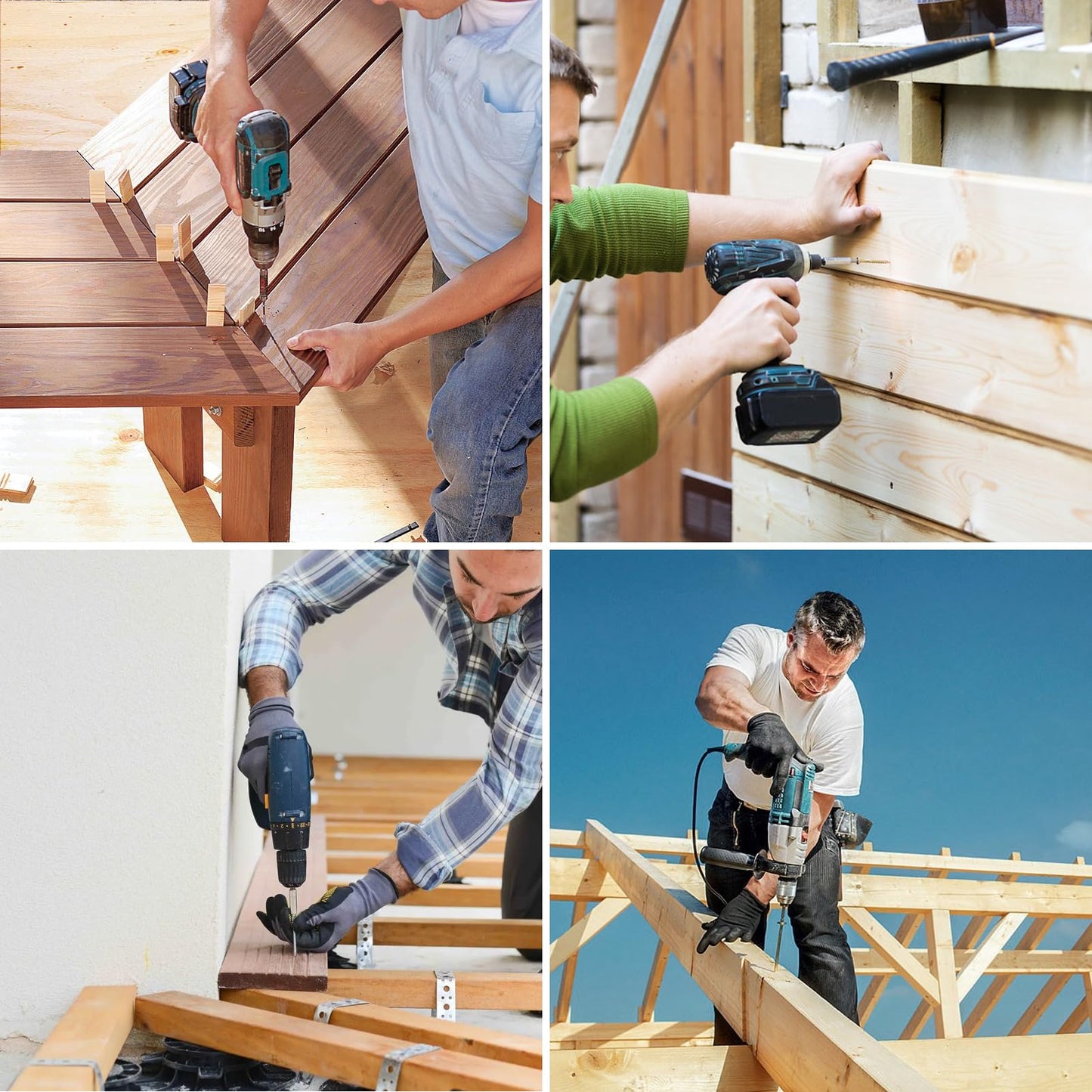 Deck Screws 3 Inch, 138pcs FIXLINK Wood Screws #10 x 3, 2lb, Epoxy Coated, T25 Star Bit Above 1500 Hour Salt Spray Coating Outdoor Decking Screws Excellent Rust Resistant for Outdoor Wood Fence