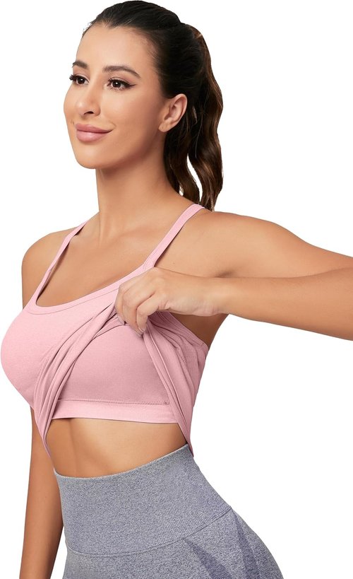 MathCat Workout Tank Tops - Sleeveless Athletic Shirts with Built-In Bra for Women | Seamless Racerback Design