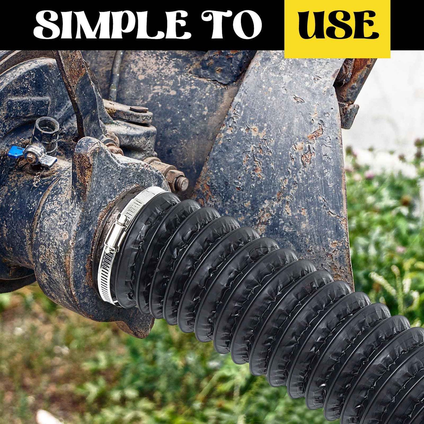 Pushglossy 2 Pcs 3 Marine Boat Blower Hose Black Dryer Vent Hose 10 Feet Flexible Air Ducting with 4 Screw Clamps for Boat Vent Bilge Blower Exhaust Fan HVAC Ventilation